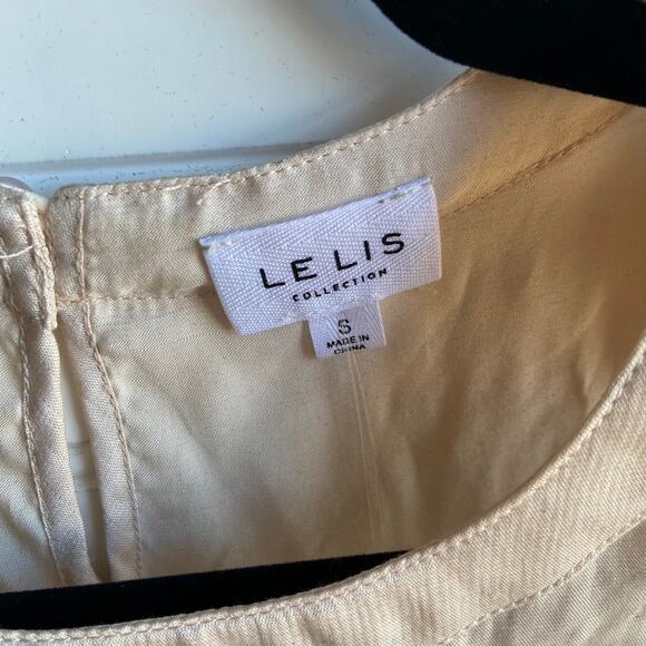 Le Lis S Cream Silky Satin Crew Neck Sleeveless Tank Top Blouse - Picture 7 of 9